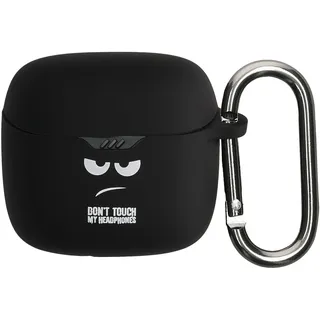 kwmobile Hülle kompatibel mit JBL Tune Flex Hülle - Silikon Kopfhörer Schutzhülle Case Cover Weiß Schwarz Schwarz