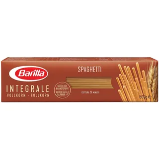 Barilla Pasta Integrale Spaghetti n.5 Vollkorn-Hartweizen mit natürlichen Ballaststoffen, 500 g
