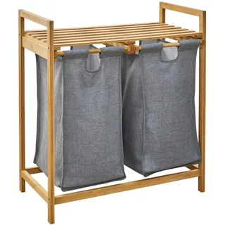 Svita Wäschekorb Sula 2 Fächer Bambus , Holz , 64.5x73x33 cm , Haushalt & Kleinelektro, Wäschepflege, Wäschekörbe & Wäschetonnen