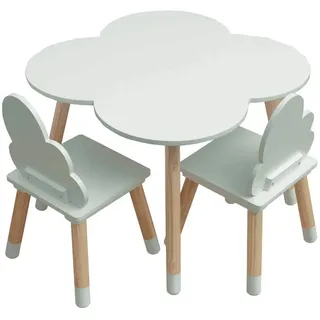 Mobili Rebecca Kindertisch, 2 Stühle Hellgrün 60/60/44 cm , Holzwerkstoff , 60x44x60 cm , Babymöbel & Kindermöbel, Kinderzimmer & Jugendzimmer, Kindersitzgruppe