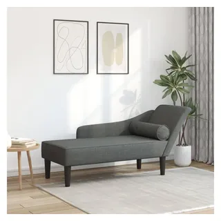 vidaXL Chaiselongue mit Kissen Dunkelgrau Stoff