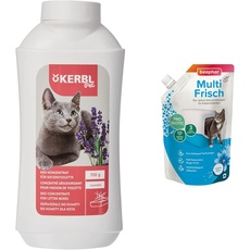 Kerbl 82673 Deo-Konzentrat für Katzentoilette, 700g & Beaphar Multi Frisch - Geruchsneutralisierer für Katzenklos - Verlängert die Haltbarkeit von Katzenstreu - Duft nach frischer Brise - 400 g