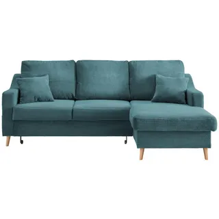 P & B Ecksofa, Petrol, Textil, Buche, Uni, 4-Sitzer, Füllung: Schaumstoff, L-Form, 228x150 cm, Made in Eu Typenauswahl, Stoffauswahl, Liegefunktion, seitenverkehrt erhältlich, Schlafen auf Sitzhöhe, Rücken echt, Armteil links, rechts, Wohnzimmer, Sofas ,