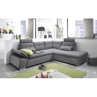 ed exciting design Ecksofa Polyester 4-Sitzer Grau