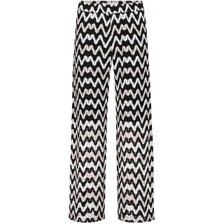 Schlupfhose BETTY & CO "Schlupfhose mit Struktur", Damen, Gr. 46, EURO, schwarz (schwarz, braun), Obermaterial: 100% Polyester PES., Hosen Schlupfhose