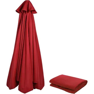Sonnenschirm Ersatzbezug 230cm 6 Streben Beige/Khaki UV Schutz Windfest Garten Terrasse - Rot