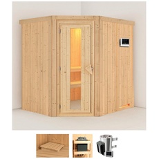 Bild von Sauna »Laila«, (Set), 3,6-kW-Plug & Play Ofen mit externer Steuerung beige