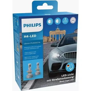 Philips Ultinon Pro6000 H4-LED, 2er-Pack Box (11342U6000X2)