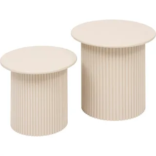 Atmosphera createur d'interieur - Set aus 2 klapptischen "eino" beige 40x40x38cm - Beige