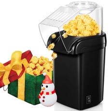 HeißLuft Popcornmaschine,1200W Selbstgemachte Popcorn Maker,Schnelles Popcorn In 2 Minuten,Fett- Und öLfrei,Inkl. MesslöFfel FüR Mais, Kompaktes Design, FüR Heimvideos Und Weihnachtsfeiern, Schwarz