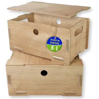 clipfritz - 2er Set Holzkiste mit Deckel aus MDF Holz (ca.30x20x14cm) Spielzeugkiste für das Kinderzimmer - Kinder Spielzeug Kiste zur Aufbewahrung -Holzbox/Aufbewahrungsbox als Spielzeugbox stapelbar