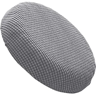 BESPORTBLE Rund Hocker Bezug Stretch Stuhlbezug Hockerbezug Waschbarer Stuhlhülle Stretch Schonbezug Stuhl Sitzbezug für Barhocker Bistrohocker Protector Drehbarer Hocker Schonbezug Grau