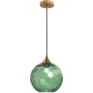 Tropibed Bunt Glaskugel Pendelleuchte, 20cm Wasser-Muster Glas Lampenschirm, Lampenfassung E27 Glas Hängeleuchte Für Küche Schlafzimmer Wohnzimmer Kronleuchter (Hellgrün)