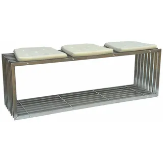 DanDiBo Ambiente Gartenbank 150 x 40 x 150 cm Silber
