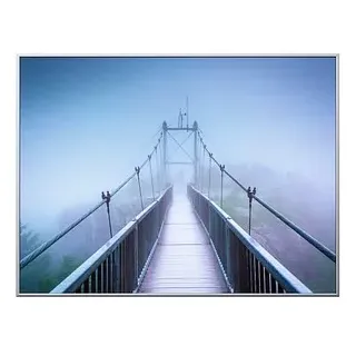 Paperflow Wandbild Brücke, Aluminium, Kunstglas