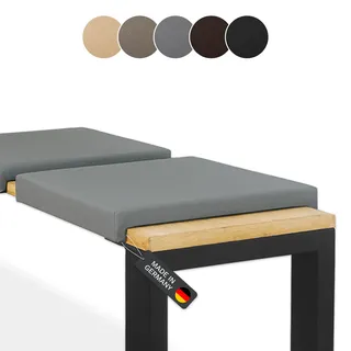Lycce Bankauflage/Klemmkissen 2 Leisten, Kunstl. grau, Banktiefe 37 cm