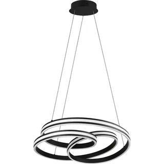 Trio Nuria 1-flg. 150 cm geschwungen schwarz matt