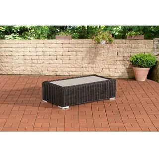 CLP Polyrattan Lounge Tisch Madeira 110 x 60,schwarz - Schwarz