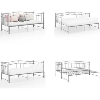 vidaXL Ausziehsofa Bettgestell Grau Metall 90x200 cm - Schlafsofa-Gestell - Schlafsofas-Gestelle - Schlafsofa-Rahmen - Sofa Mit Ausziehbett - Grau