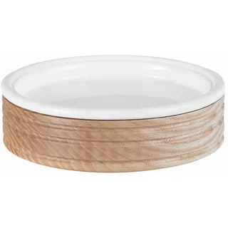 Sadena Seifenschale , Weiß, Eichefarben , Holz, Kunststoff , Eiche , 4 cm , Badaccessoires, Seifenschalen