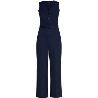 Jumpsuit VERA MONT "Jumpsuit mit Gürtel", Damen, Gr. 38, EURO, blau (night sky), Obermaterial: 95% Polyester PES. 5% Elasthan EL., Overalls Jumpsuit