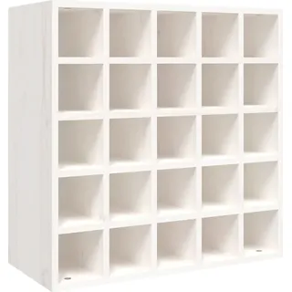 vidaXL Weinschrank Weiß 56 x 25 x 56 cm Massivholz Kiefer - Weiß