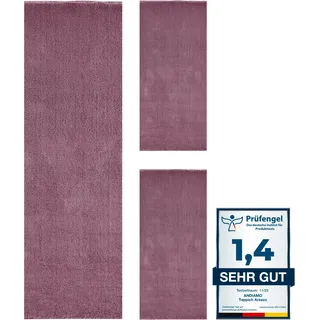 Bettumrandung ANDIAMO "Arezzo", lila (lavendel), H:16mm, Obermaterial: 100% Polyester, Bettumrandungen, Bettumrandung, Uni Farben, weicher Flor, waschbar, ideal im Wohnzimmer & Schlafzimmer