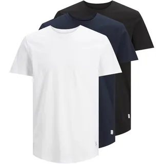 JACK & JONES Noa 3 Pack Kurzarm-T-Shirt White / Pack 1 White / 1 Black / 1 Navy XL