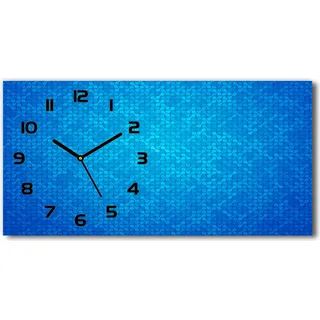 Wanduhr aus Glas – 60x30 cm - Glasbild - Glasuhr - Gehärtetes Glas - schwarze-zeiger - Abstrakter Hintergrund