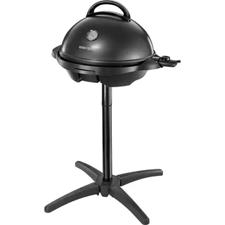 Grill 2in1 Elektrogrill []: Standgrill & Tischgrill (Innen- & Außennutzung, Balkon & Küche, ?44,5cm, Temperaturanzeige, Fettauffangschale, 2400W) Kugelgrill 22460-56, Schwarz - Schwarz