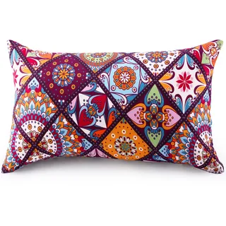 ATsense 2er Set Kissenbezug 40 x 70 cm, 2 Stück - 100% Baumwolle, Bunt Kopfkissenbezug mit Reißverschluss, Superweicher Premium und Hypoallergen, ÖkoTex Super Bequemer Kissenhülle(Böhmen,Paisley)