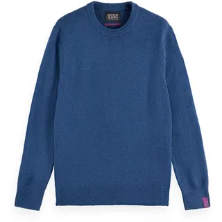 Sweater SCOTCH & SODA "Strickpullover Soft Knit Regular Fit Crew Neck", Herren, Gr. M, blau (dunkelblau), Obermaterial: 62% Polyacryl PAN. 30% Nylon NY. 6% Wolle mw. 2% Elasthan EL., Sweatshirts Sweater