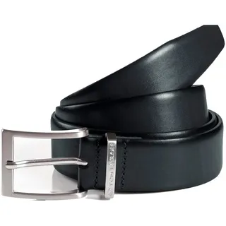 Ledergürtel TOM TAILOR "TTBILL", Herren, Gr. 100, schwarz, Materialmix, unifarben, Gürtel Ledergürtel, 3.5 cm breiter Herrengürtel, Freizeit- und Anzugsgürtel, bis Gr. 120