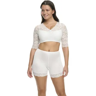 Dirndlbluse SUSA "Wiesn-Zauber", Damen, Gr. 36, weiß, Spitze, Obermaterial: 89% Polyamid, 11% Elasthan, bestickt, unifarben, eng bauchfrei, V-Ausschnitt, Ärmel ohne Ärmelschlitz Spitze, Blusen Dirndlbluse, florale Spitze, halbarm, elastisch, V-Ausschnitt, feminin, Topseller