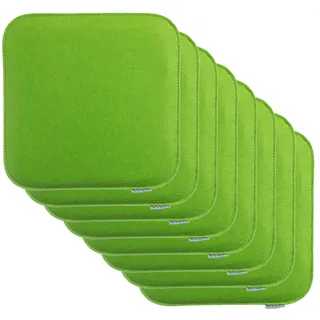 Brandsseller 8er Set Sitzkissen aus Filz 35x35x2 cm – Robuste Stuhlauflagen für innen und außen, eckiges Sitzpolster, strapazierfähiges Kissen für Stühle - Grün