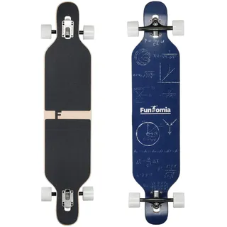 FunTomia Longboard mit 3 Flex Stufen Drop Through Cruiser Komplettboard Mach1 Speed Kugellager T-Tool