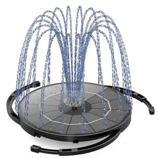 AISITIN Solar-Springbrunnenpumpe für Vogelbad, 3,5 W DIY Solar-Wasserpumpen-Set mit 3 m langem Kabel und 13 Düsenstilen, solarbetriebener Teichbrunnen mit Halterungen für Garten, Teich, Aquarium und