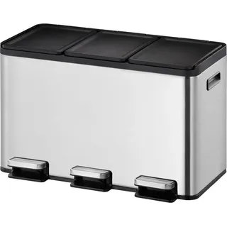 EKO - Essential splitted Recycler Treteimer 10+10+10 Liter - Stainless steel - Matt Edelstahl - Silber