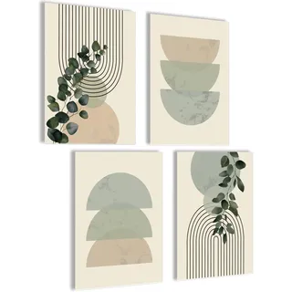 mojoliving Boho Bilder Set Poster Boho Deko Set Bilder Wanddeko Abstrakte Bilder Poster Aesthetic Bilderset Yoga Wandbilder Wohnzimmer Blumen