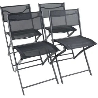 VCM Sumila Gartenstuhl 45 x 45 x 79 cm schwarz 4 St.