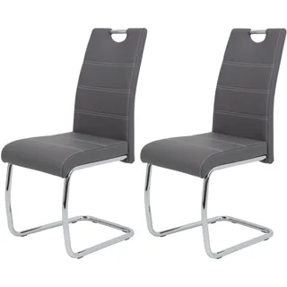 Hela Freischwinger »FLORA«, Set 2 St., Kunstleder, grau