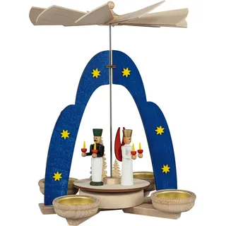 SAICO Original Weihnachtspyramide »Tischpyramide, Engel und Bergmann« für 4 Teelichte, HxØ: 25x17 cm