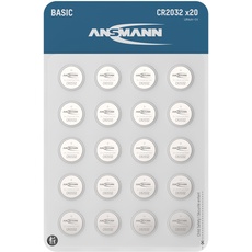 ANSMANN Basic 20x CR2032 Knopfzellen Lithium Batterien 3V / Qualitativ hochwertige Batterien/Ideal für Küchenwaage, Autoschlüssel, Messgeräte, Fernbedienungen, etc.