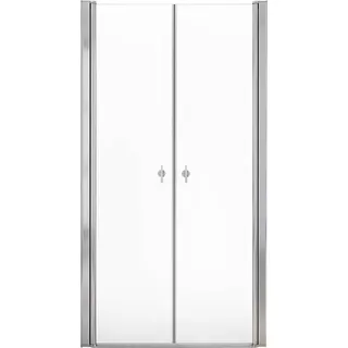 HOME DELUXE - Duschabtrennung LAVEA - Klarglas - Maße: 110 x 195 cm - 6 mm nanobeschichtetes Sicherheitsglas, inkl. Scharniere und Montagematerial I - Duschtür Pendeltür Duschtrennwand Nischentür - Silber