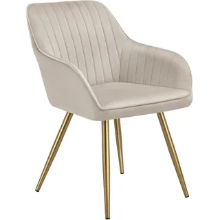 Tectake tectake® Esszimmerstuhl, gepolstert, in Samtoptik, gesteppt, 58 x 62 x 82 cm