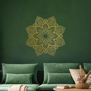 Resama Großes Metall Rundes Mandala Wanddekor, Einzigartige Lotusblume Wanddekoration für Wohnzimmer Schlafzimmer Badezimmer Korridor Haus Zimmer und Büro Dekoration
