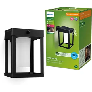 Philips Außenwandleuchte Kunststoff 20,5 cm Solar mit Bewegungsmelder schwarz