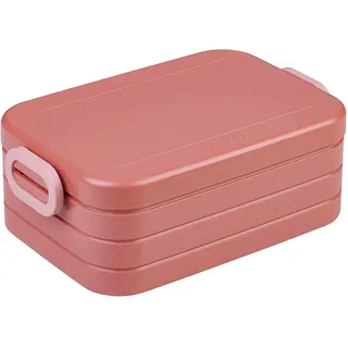 Mepal Lunchbox take a break midi Design, Robuste Brotdose mit praktischen Verschlussclips und flexiblem Trenneinsatz, Farbe: vivid mauve