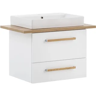 Schildmeyer Waschtisch Duo 701517 kreideweiß, eiche landhaus 82,2 x 50,0 x 61,5 cm