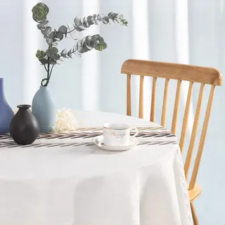 SUNBEAUTY Tischdecke Quadratisch Baumwolle Leinen Abwaschbar Tischtuch Elegant Tischwäsche Tischdecke 140x140 cm für Home Küche Speisetisch Dekoration